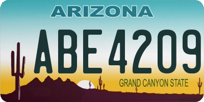AZ license plate ABE4209