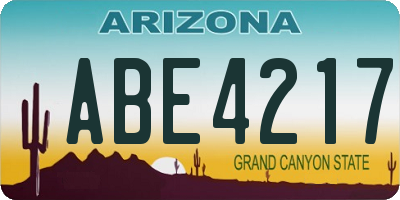 AZ license plate ABE4217