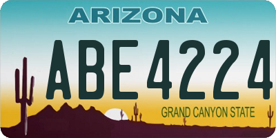 AZ license plate ABE4224