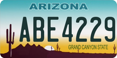AZ license plate ABE4229