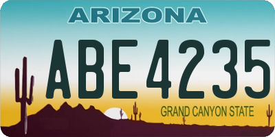 AZ license plate ABE4235