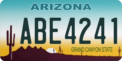 AZ license plate ABE4241