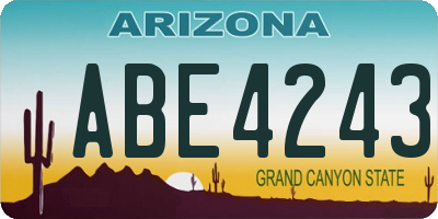 AZ license plate ABE4243