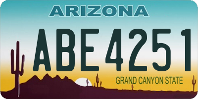 AZ license plate ABE4251