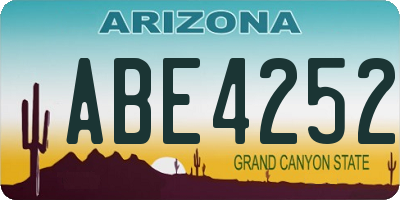 AZ license plate ABE4252