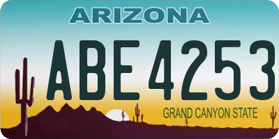 AZ license plate ABE4253