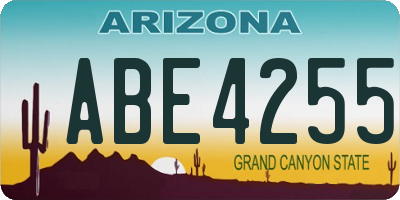 AZ license plate ABE4255