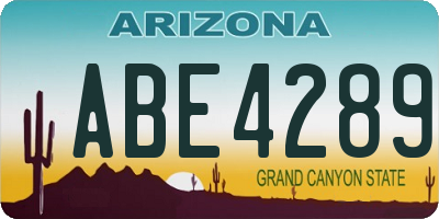 AZ license plate ABE4289