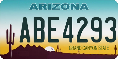 AZ license plate ABE4293