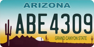 AZ license plate ABE4309