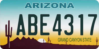 AZ license plate ABE4317