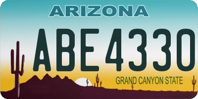 AZ license plate ABE4330