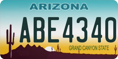 AZ license plate ABE4340