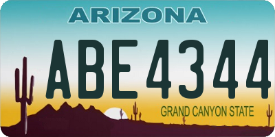 AZ license plate ABE4344