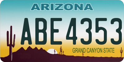 AZ license plate ABE4353