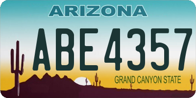 AZ license plate ABE4357