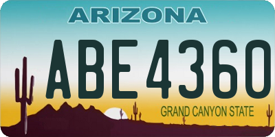 AZ license plate ABE4360