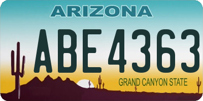 AZ license plate ABE4363