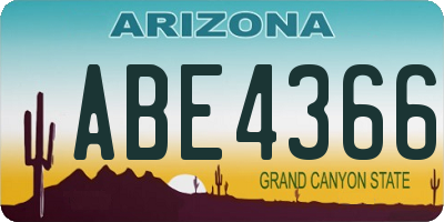 AZ license plate ABE4366