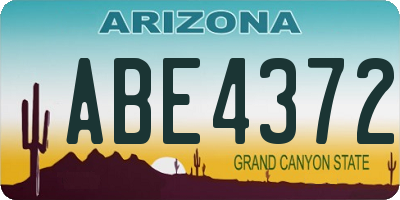 AZ license plate ABE4372
