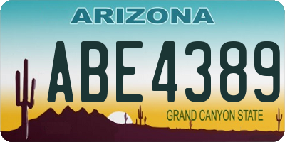 AZ license plate ABE4389