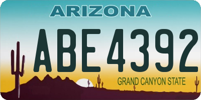 AZ license plate ABE4392