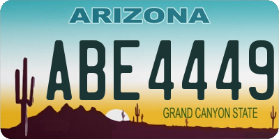 AZ license plate ABE4449