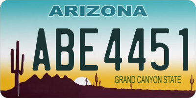 AZ license plate ABE4451