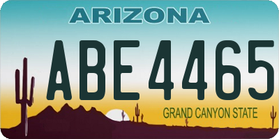 AZ license plate ABE4465