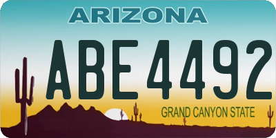 AZ license plate ABE4492