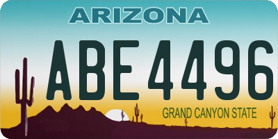 AZ license plate ABE4496