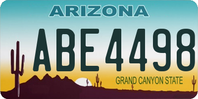 AZ license plate ABE4498