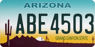 AZ license plate ABE4503