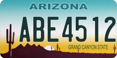 AZ license plate ABE4512