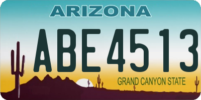 AZ license plate ABE4513