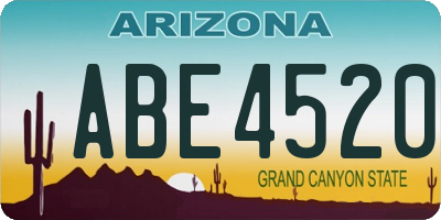 AZ license plate ABE4520