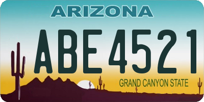 AZ license plate ABE4521