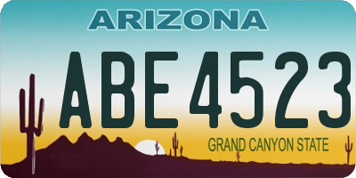 AZ license plate ABE4523