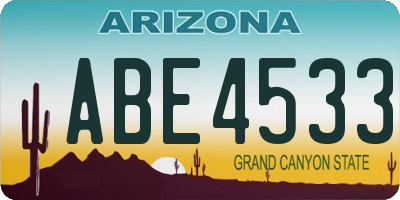 AZ license plate ABE4533