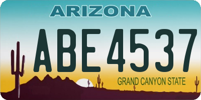 AZ license plate ABE4537
