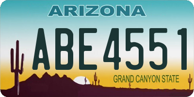 AZ license plate ABE4551