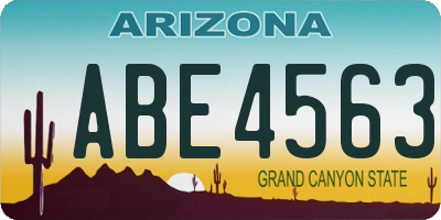 AZ license plate ABE4563
