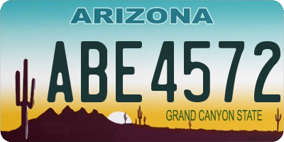 AZ license plate ABE4572