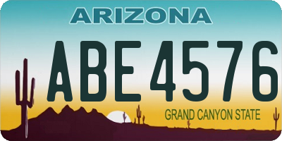 AZ license plate ABE4576