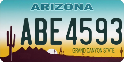 AZ license plate ABE4593