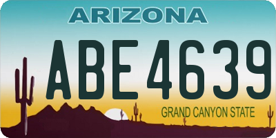 AZ license plate ABE4639