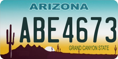 AZ license plate ABE4673