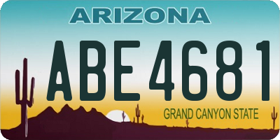AZ license plate ABE4681