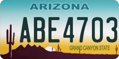 AZ license plate ABE4703