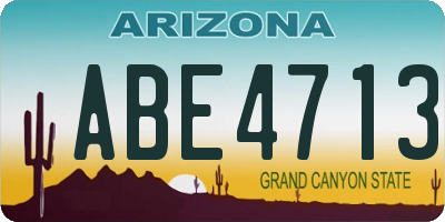 AZ license plate ABE4713